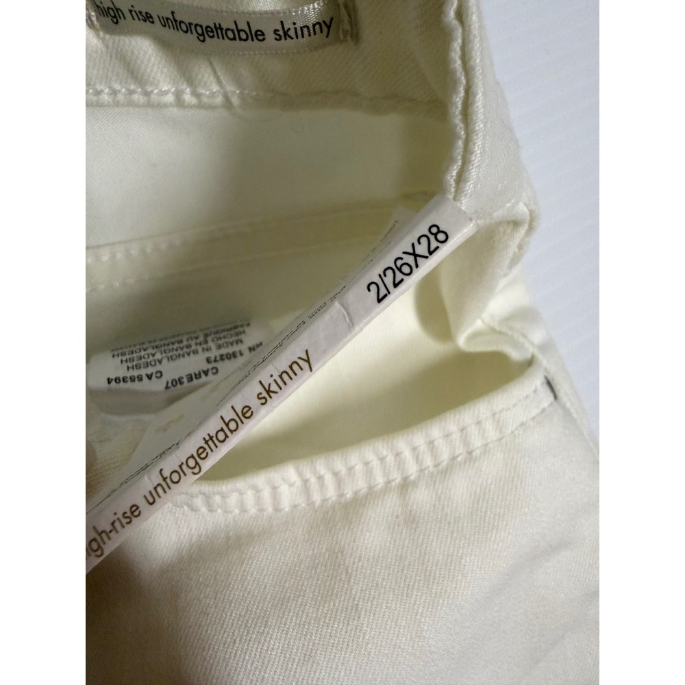 Wrangler Womens High Rise Unforgettable Skinny Jeans White Raw Hem 2/26x28 - Picture 3 of 4